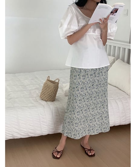 flower A line skirt/2color