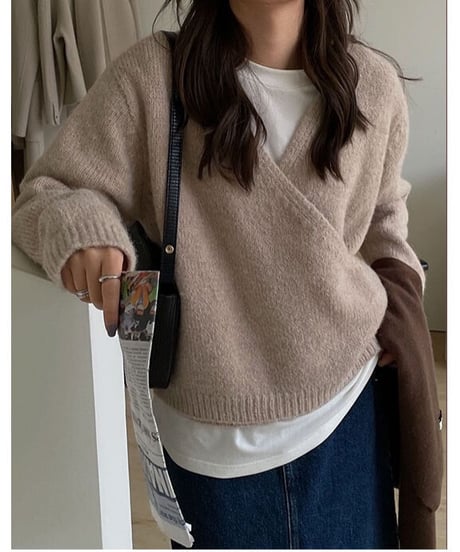 cache-coeur wool knit/2color