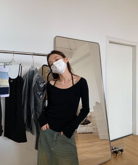 neck ribbon tops/2color(ネコポス)