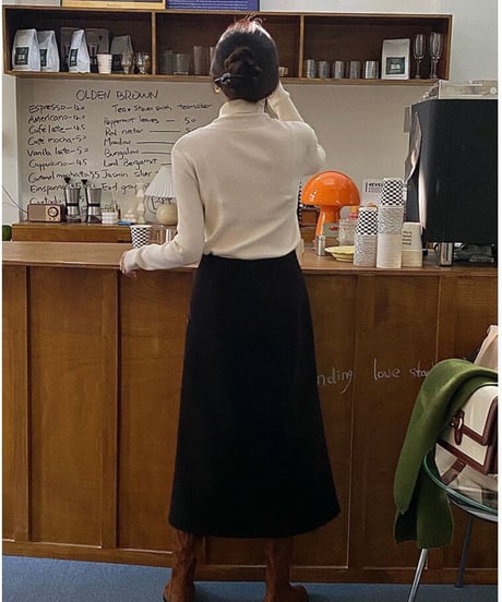 front button skirt/2color