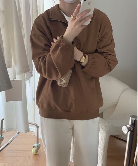 [OUTLET]half zip up pullover/3color