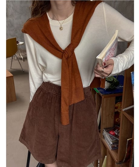 [OUTLET]color crew neck tops/6color