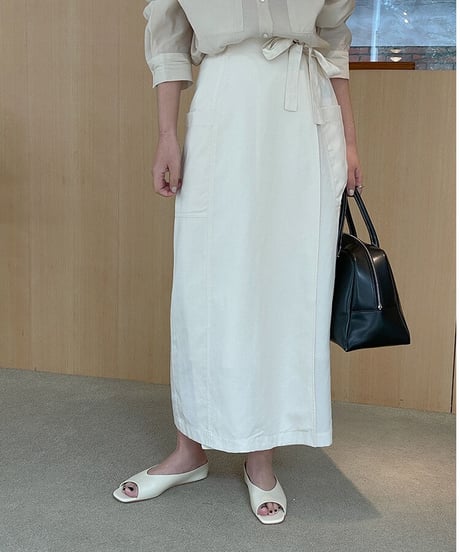 tencel wrap long skirt