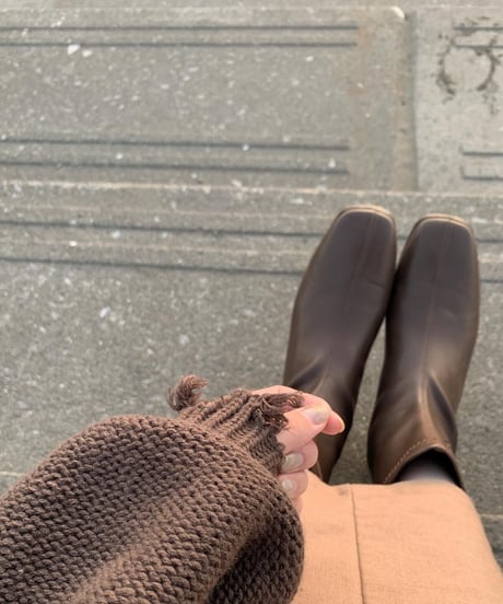 [OUTLET]eco leather short boots/3color