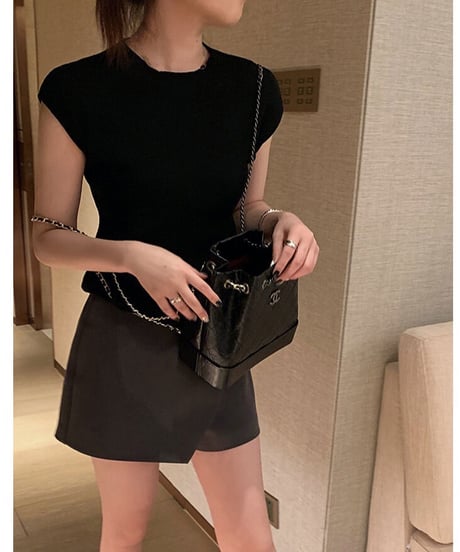 wrap design short pants/2color