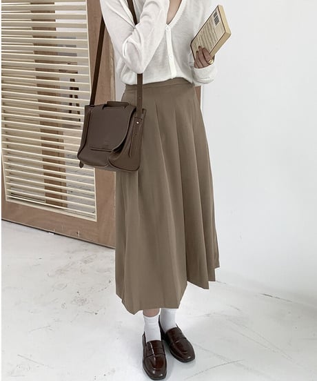 front box pleats skirt/2color
