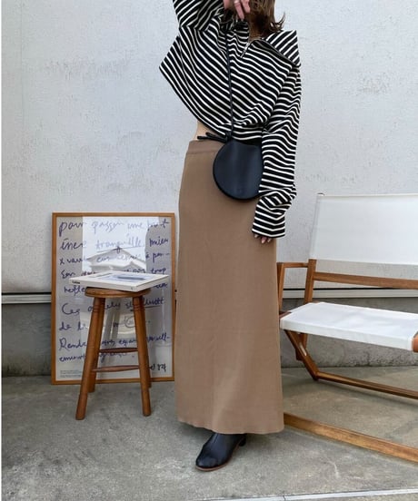 （Set up）semi flare long skirt/3color