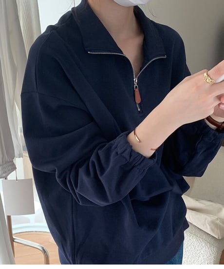 [OUTLET]half zip up pullover/3color