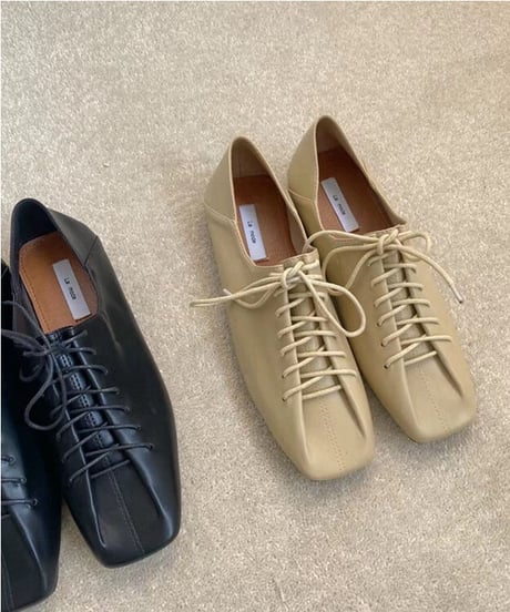 lace up flat shoes/3color