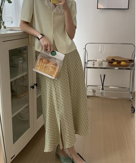 check side slit skirt/2color