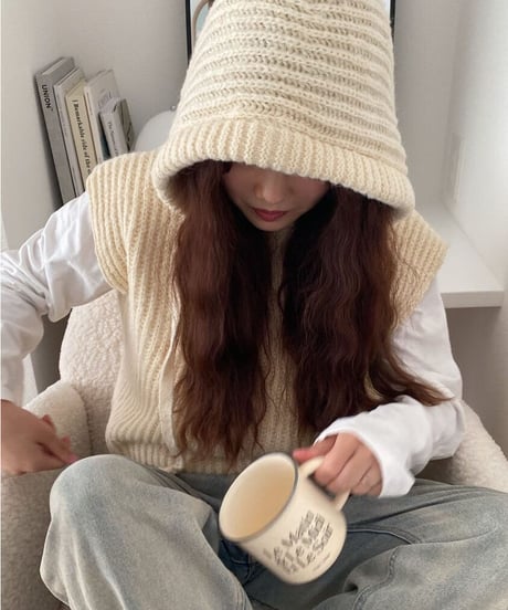 [OUTLET]hoodie knit vest/3color
