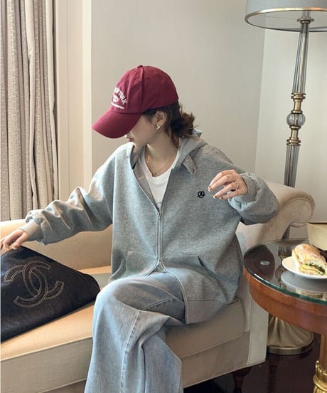 zipper daily hoodie/2color