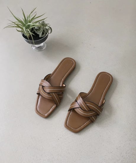 cross stitch flat sandal/3color