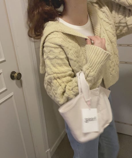 sailor collar knit cardigan/3color