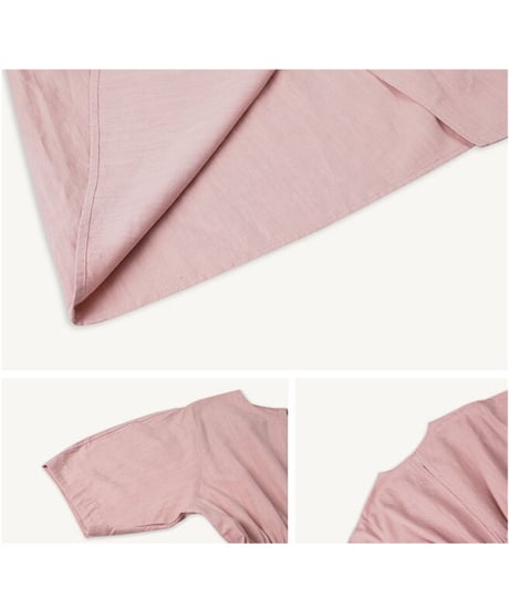 waist mark linen dress/3color