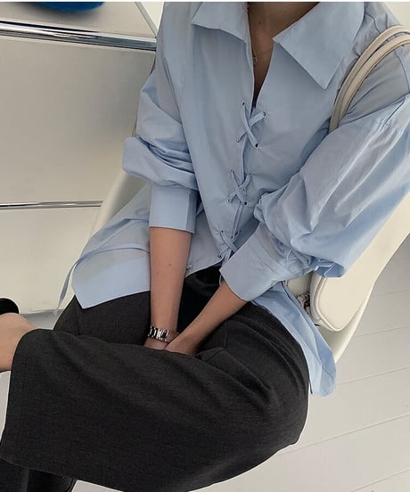 lace up design shirt/2color