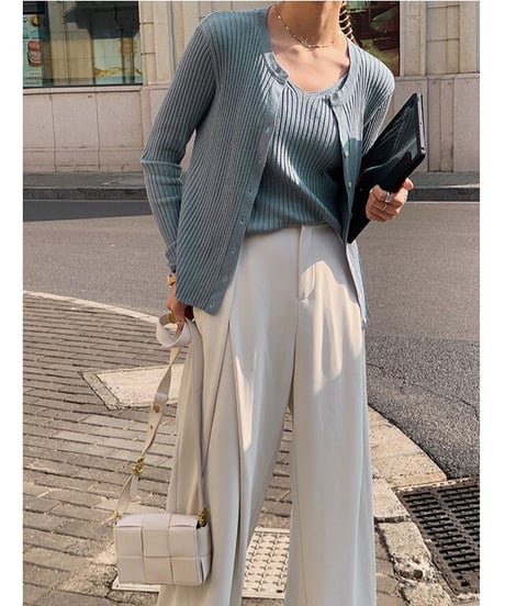 [OUTLET]rib ensemble like tops/2color