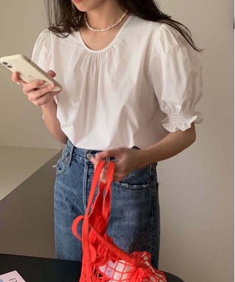 back ribbon sweet blouse/2color(ネコポス)