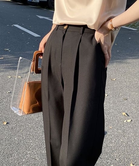 [OUTLET]cropped slacks/2color