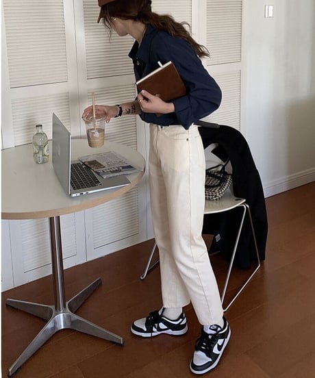 highrise cropped white denim