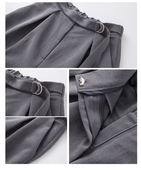 [OUTLET]side belt slacks/3color