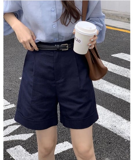 cotton linen half pants/3color