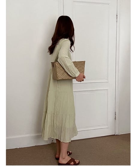 wrinkle chiffon one-piece/3color