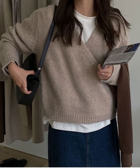 cache-coeur wool knit/2color
