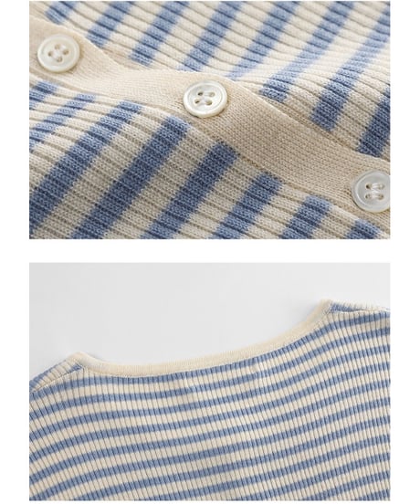 (抗ピーリング)henry neck border tops/2color(ネコポス)