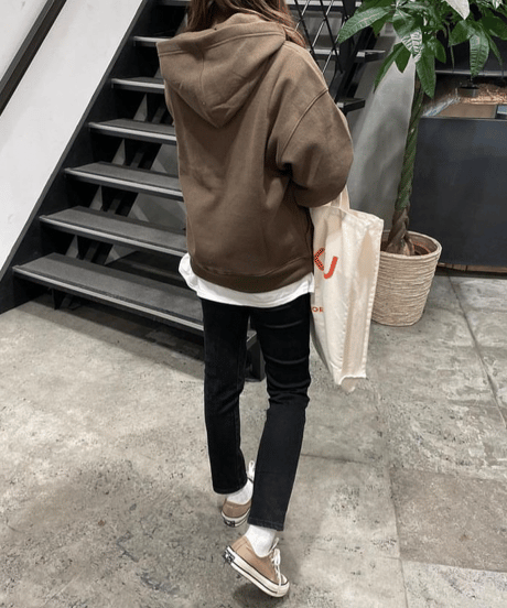 【original】simple loose hoodie