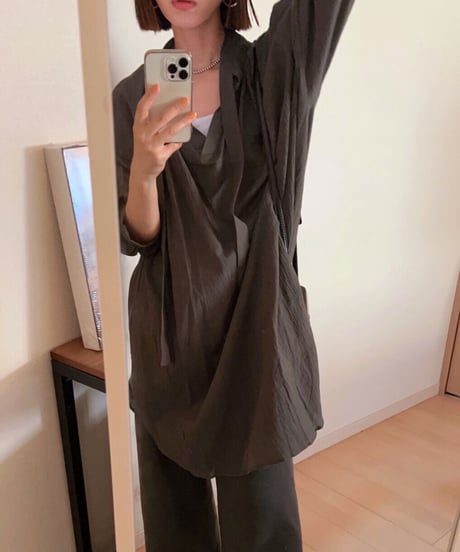 ribbon cotton tunic/4color