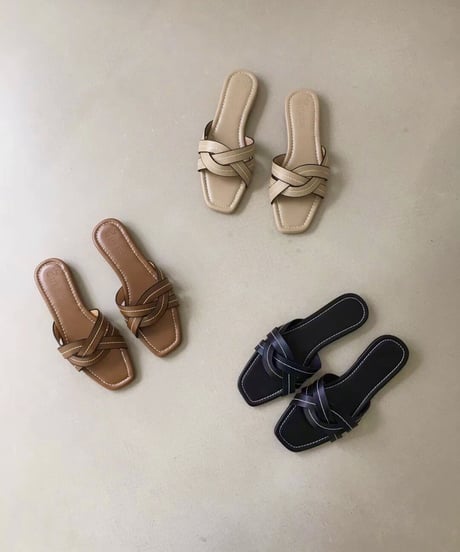 cross stitch flat sandal/3color