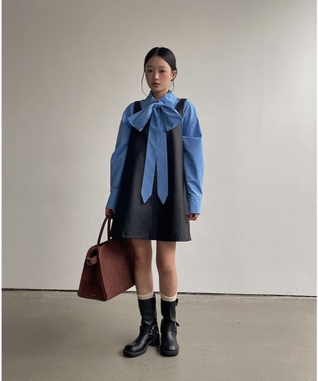 big ribbon shirt/2color