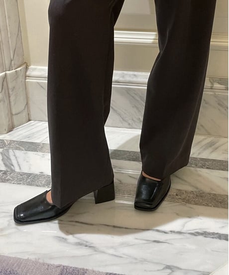 square toe chunky pumps/3color