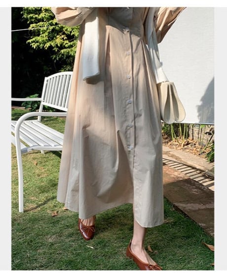 waist tuck shirt dress/3color