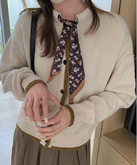 [OUTLET]scarf knit cardigan/3color