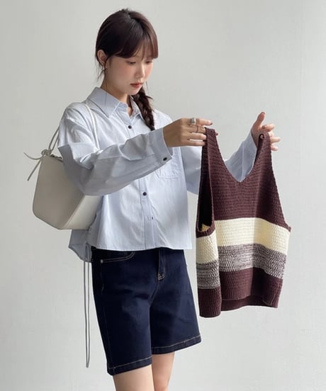 color block knit tops/2color(ネコポス)