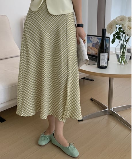 check side slit skirt/2color