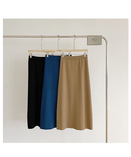 （Set up）semi flare long skirt/3color