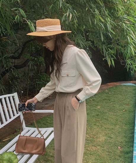 open collar classic shirt/2color