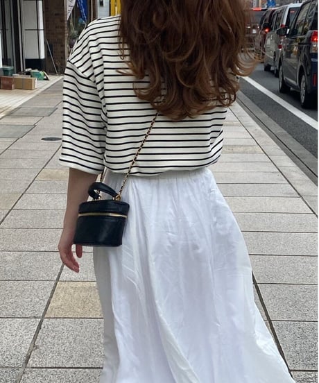 mock neck border T-shirt/2color(ネコポス)
