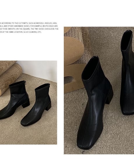 [OUTLET]eco leather short boots/3color