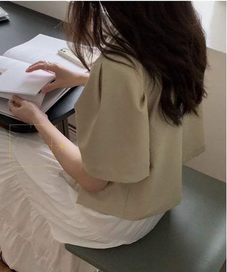 double button blouse(half sleeve)/3color(ネコポス)