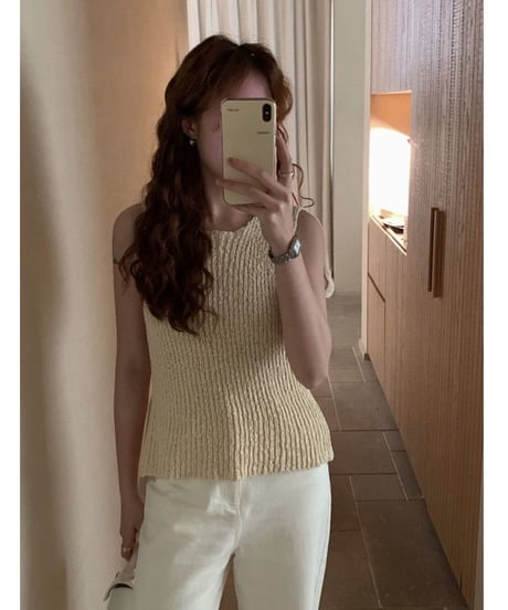 back design knit tank/2color(ネコポス)
