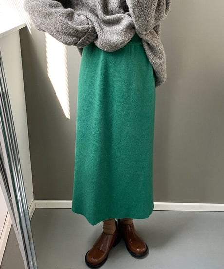 knit long skirt/4color
