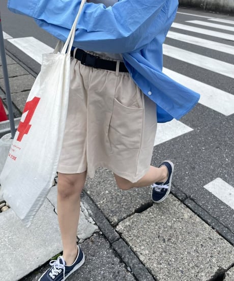 half work pants & belt/3color