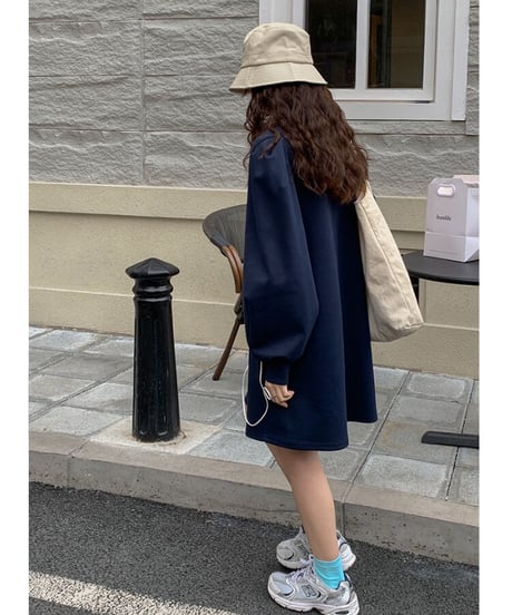 balloon sleeve middle one-piece/2color