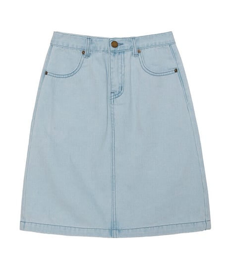 simple middle denim skirt/2color