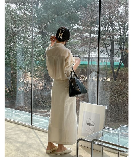 tencel wrap long skirt