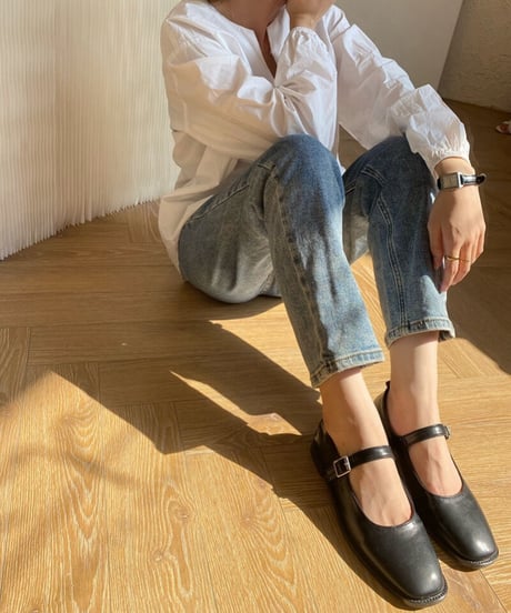 strap flat pumps/3color